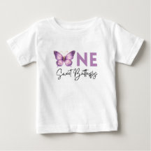 Camisa de Primeiro Aniversário One Sweet Butterfly