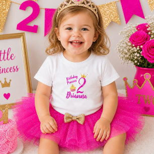 Camisa de Princesa de Aniversário Menina de Segund