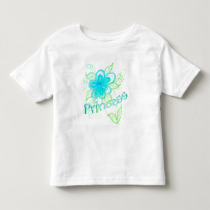 Camisa de Princesa Floral para Crianças Pequenas