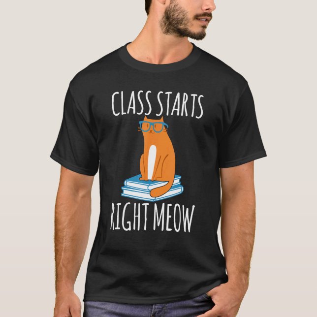 Camisa de Professor de Gato A Aula Começa Agora Me (Frente)