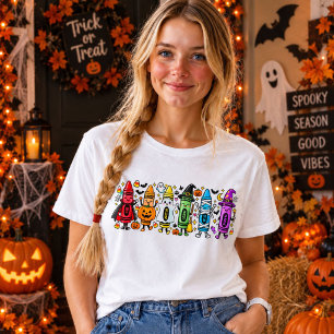 Camisa de Professor de Giz de Cera de Halloween Ro