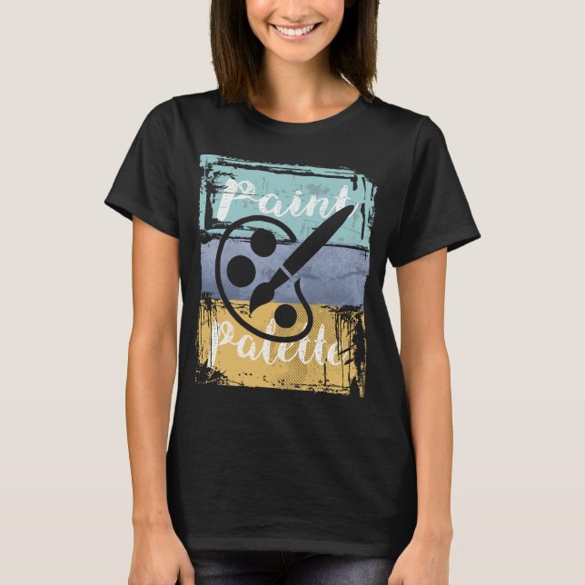 Camisa de Professora de Arte Artista - Paleta de T (Frente)