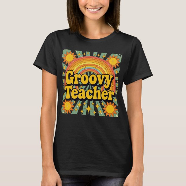 Camisa de Professora Groovy Vintage Diversão Volta (Frente)