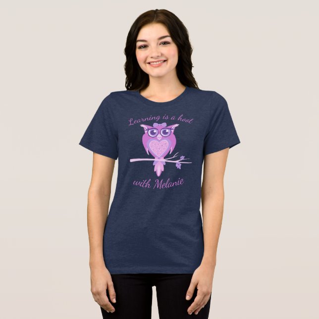 Camisa de professores com gráfico estilizado de co (Frente Completa)