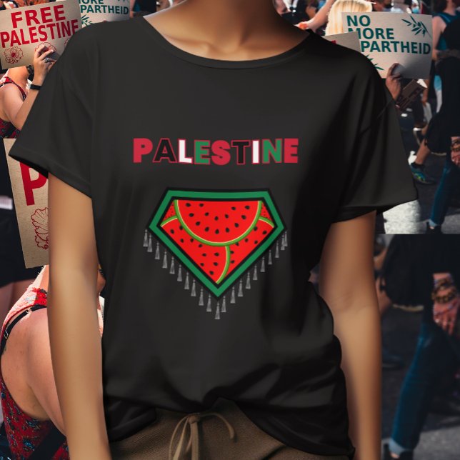 Camisa de protesto da Palestina livre - Camisa de  (Watermelon Palestine design for Pro Palestine Protesters March, say no to Genocide On Gaza.)