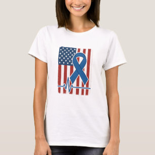 Camisa de Pulso Azul de Bandeira Americana