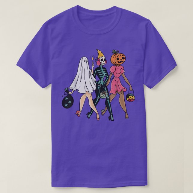 Camisa De Pumpkin Face Skeleton, Skeleton Pumpkins (Frente do Design)