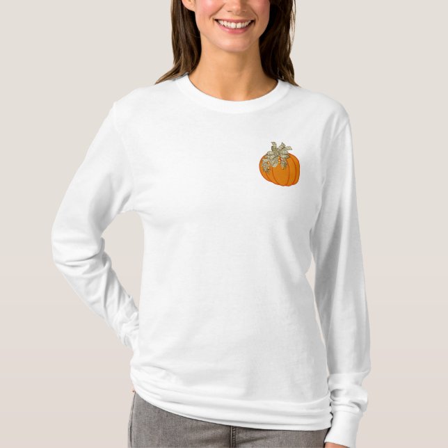Camisa de queda bonito Pumpkin Design 2 T-Shirt (Frente)