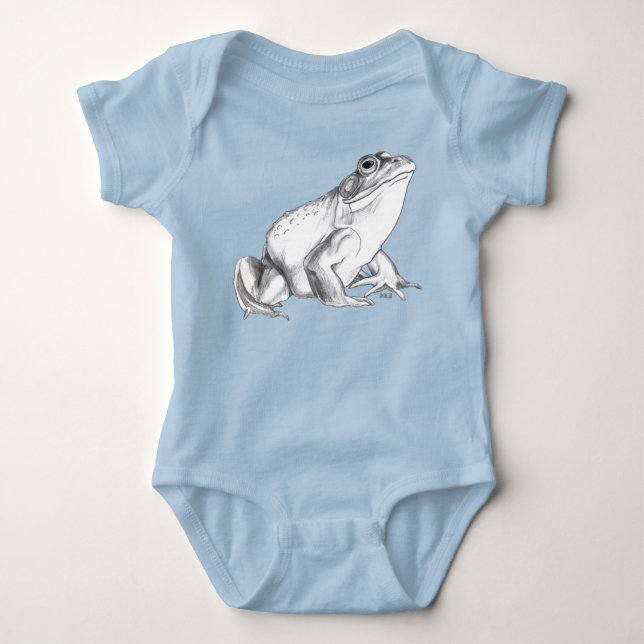 Camisa de Rã Bebê Bullfrog Creeper Presente Orgâni (Frente)