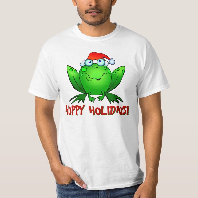 Camisa de Rã de Desenho Animado Férias Alegres (Frente)