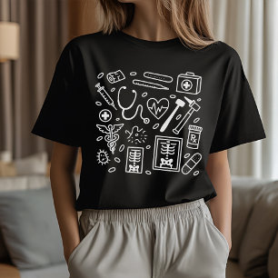 Camisa de Rabiscos Médicos para Enfermeiros, Médic