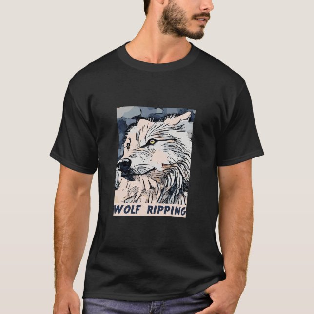 camisa de raspagem de lobo (Frente)