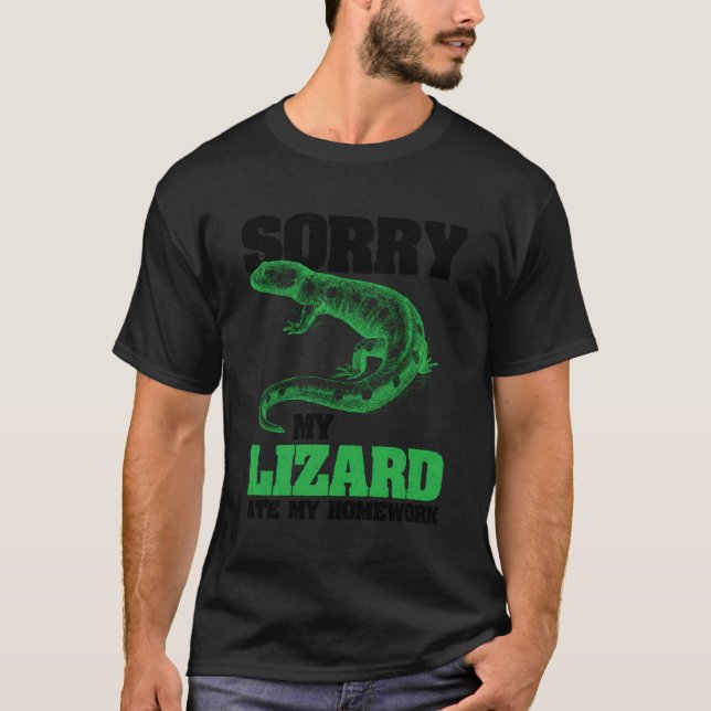 Camisa De Réptil Engraçada - Meu Lizard Comeu Minh (Frente)