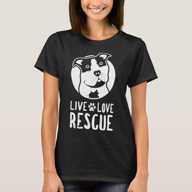 Camisa de Resgate de Animal Viva Ame Resgate Pitbu (Frente)