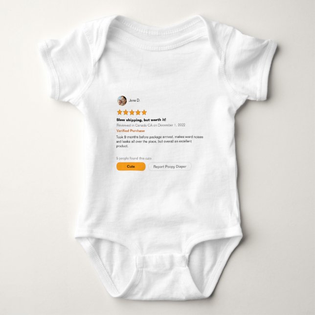 Camisa de Revisão de Bebê/Peça Única ( 0-24 mos. ) (Frente)