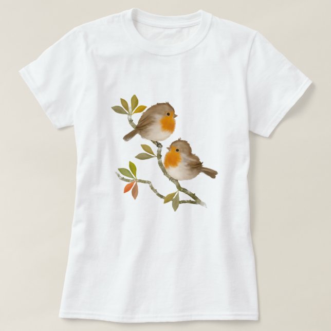 Camisa de Robin Birds em Inglês (Frente do Design)