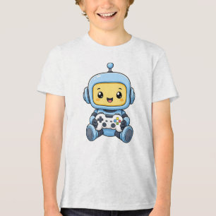 Camisa de Robô Gamer Fofo Camisa de Gaming para