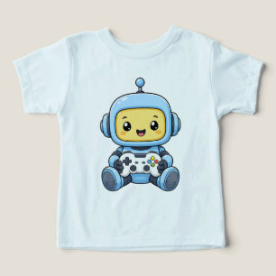Camisa de Robô Gamer Fofo Camiseta de Jogos para