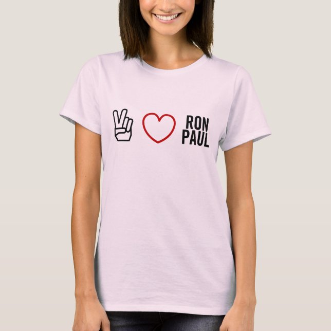 Camisa de Ron Paul do amor da paz (Frente)