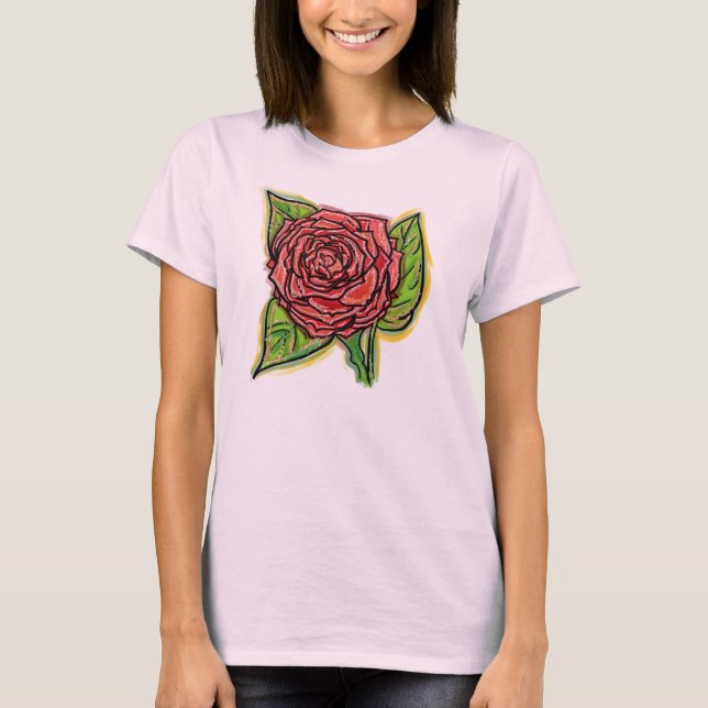 Camisa de rosa vermelha (Frente)