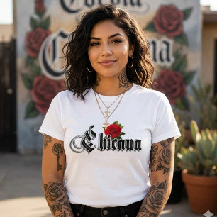 Camisa de Rosa vermelha Chicana