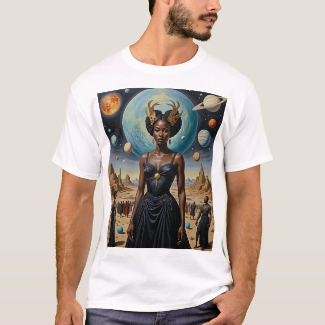 Camisa de Royalties Cósmica da Rainha Planetária (Frente)