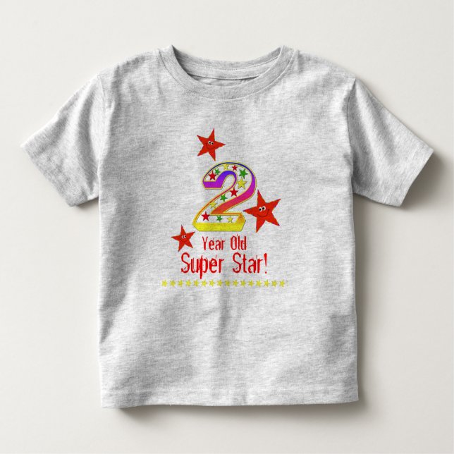Camisa de segundo aniversário Super Star para Meni (Frente)