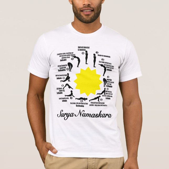 camisa de sensibilização de yoga surya namaskara (Frente)