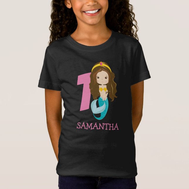 Camisa de sereia de primeiro aniversario (Frente)