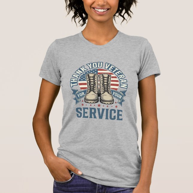 Camisa de Serviço Botas Patrióticas Veterano Obrig (Frente)