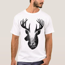 Camisa De Silhueta De Exposição Dupla Da Floresta