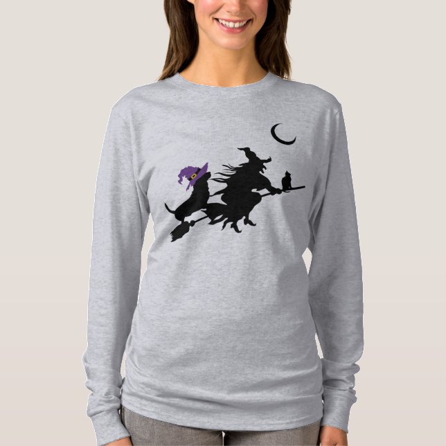 Camisa de Silhueta de Halloween do Unisex Basset (Frente)