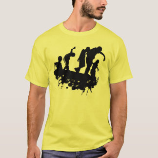 Camisa De Silhueta De Procissão De Zumbis