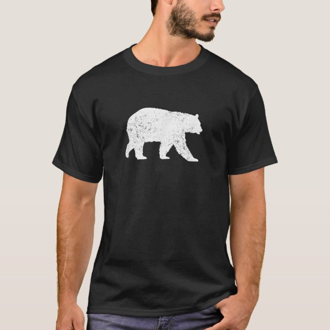 Camisa De Silhueta Gráfica Do Urso Negro Distante (Frente)