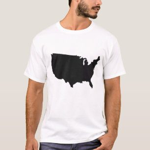 Camisa de silhueta Map branco minimalista dos EUA