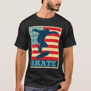 Camisa de skate da bandeira americana Tee Skater S