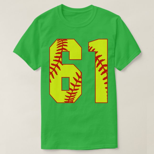 Camisa de Softball Fastpitch Número 61 61 Softbol  (Frente do Design)