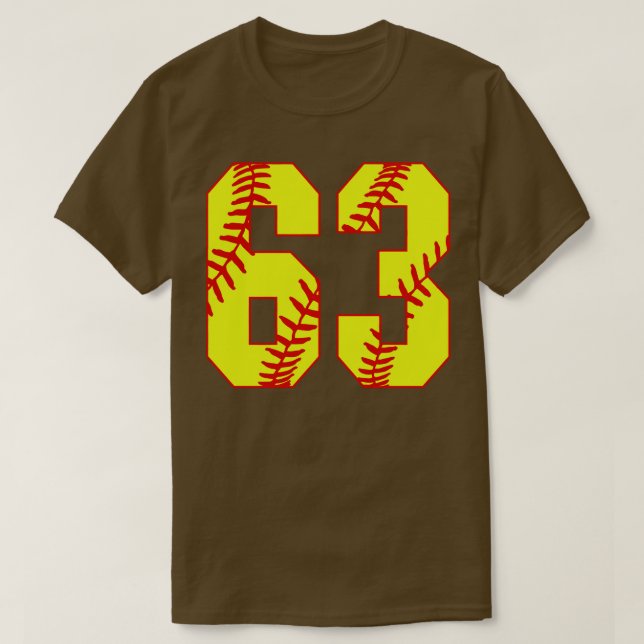 Camisa de Softball Fastpitch Número 63 63 Uniforme (Frente do Design)
