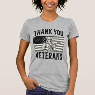 Camisa de Soldado de Bandeira Vintage Thank You Ve