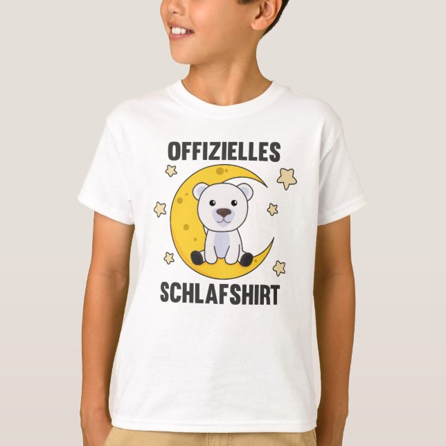 Camisa de sono Polar Urso Lua Estrelas Doce (Frente)