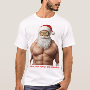 Camisa de Spa do Papai Noel Musculoso Engraçado –