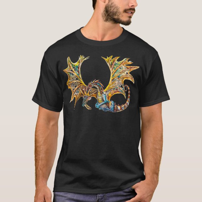 Camisa de Steampunk T do dragão (Frente)