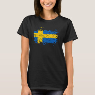 Camisa de suecia, mapas suecos, bandeira sueca par