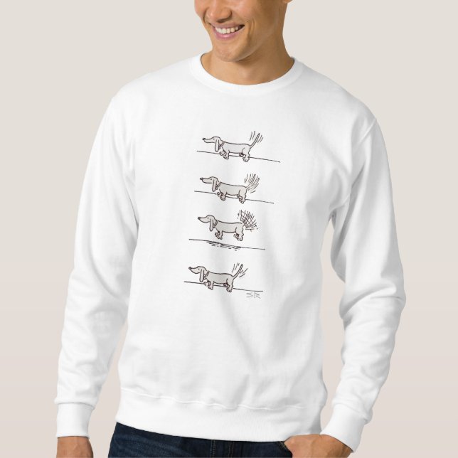 Camisa de suor Dachshund voadora (Frente)