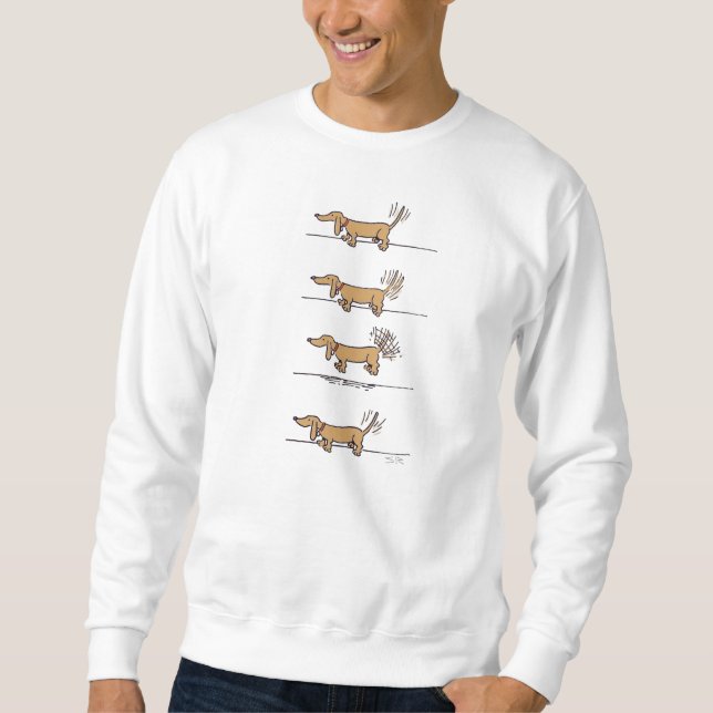 Camisa de suor Dachshund voadora (Frente)