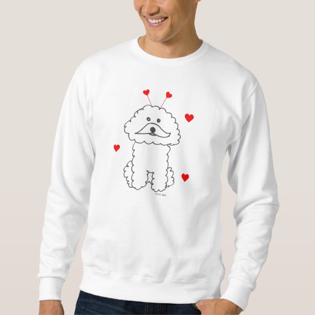 Camisa de suor de Bichon Frise das orelhas dos (Frente)