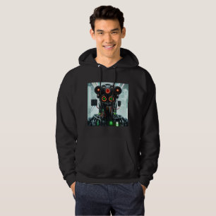 Camisa de suor de capuz negra, de cinco homens