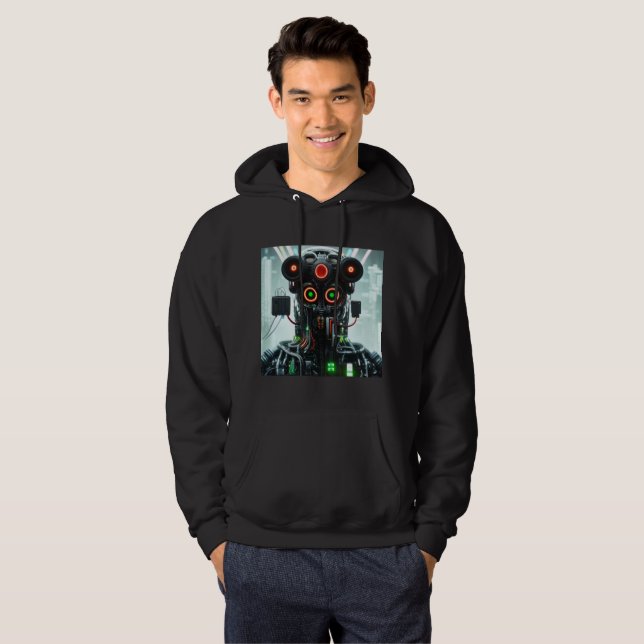 Camisa de suor de capuz negra, de cinco homens (Frente Completa)