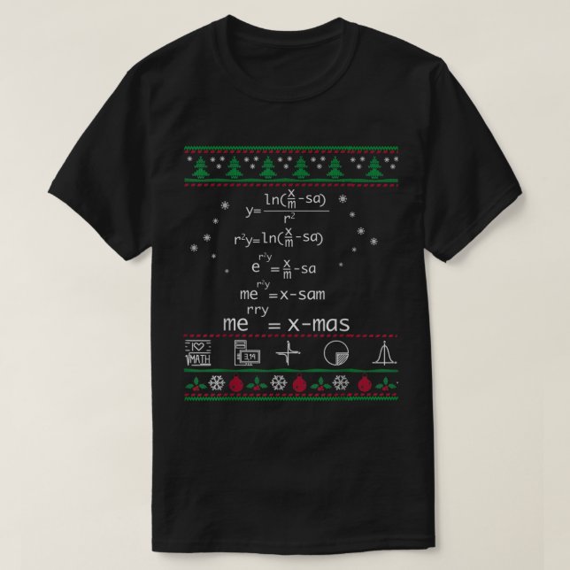 Camisa de Suor de Natal de MatemáticaFeliz Natal e (Frente do Design)