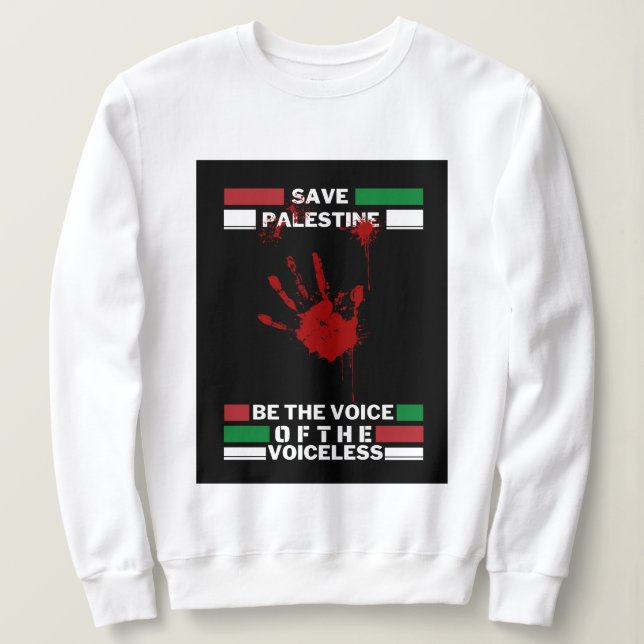 Camisa de suor feminino da Palestina Livre | Salva (Frente do Design)